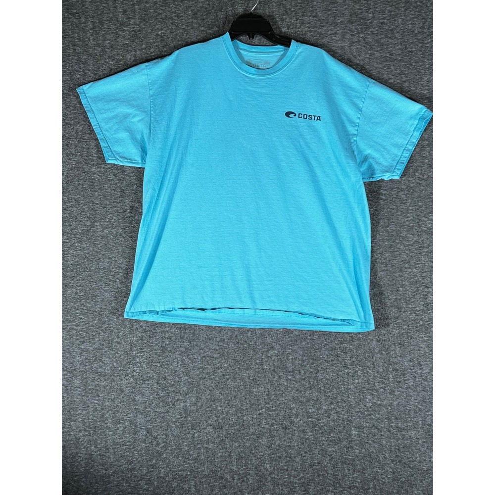 Costa Del Mar Mens Graphic T-Shirt Light Blue Large Since 1983 Short Sleeve‎ Tee